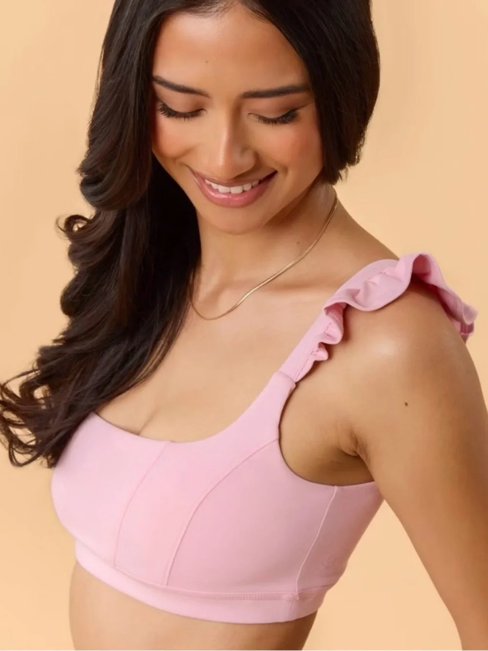 Blogilates Women's Ruffle Corset Sports Bra Pink Size XS